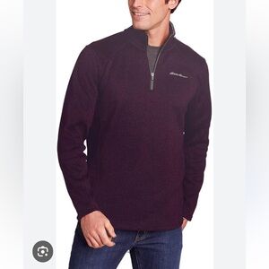 Eddie Bauer NWT men’s russet quest 1/4 zip fleece shirt size medium